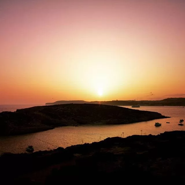 Sunset over Cominotto and the Blue Lagoon in Malta