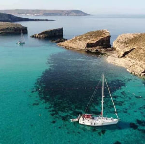 Sail Boat blue lagoon morning, Valletta to blue lagoon