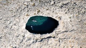 Coral Lagoon Malta sea cave arch with turquoise water near Mellieha